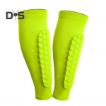 Futbolo blauzdų apsaugos jaunimui ir suaugusiems, blauzdų kompresinis rankovė su korėtais įdėklais, sportinė apsauginė įranga futbolui, beisbolui, slidinėjimui, ledo rituliui S fluorescencinė žalia spalva