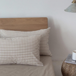 MUJI Japoni&scaron;ko stiliaus skalbtos medvilnės languotas pagalvės užvalkalas - Vientisos spalvos, Auk&scaron;tos kokybės, Grynos medvilnės, Vienas vienetas 48x74 (Pair)