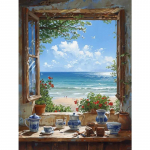 Abstraktus Spalvingas Grafiti Miesto Peizažas Drobės Tapyba Modernus Menas Langas Jūros Vaizdas Estetiniai Plakatai Spaudiniai Svetainės Dekoravimas 70*120cm No Frame