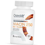 Niacinas tabletėmis, Niacin 250 No-Flush, Ostrovit 90 tab. (36250119) 90tab