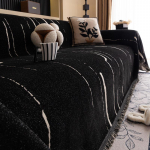 Lengva prabanga Auk&scaron;tos klasės Sofa Rank&scaron;luostis Populiari Nauja Ketursezonė Universali Sofa Antklodė Apsauga nuo dulkių Sofa Užvalkalas Audinys Rank&scaron;luostis 180*130cm juoda
