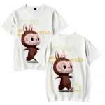 Mada Moteri&scaron;ki Vyri&scaron;ki Mar&scaron;kinėliai Animacinis LABUBU Mar&scaron;kinėliai Spausdinti O formos kaklu Didelio dydžio Trumpomis Rankovėmis Mada Vyri&scaron;ki Drabužiai Gatvės Stilius XS