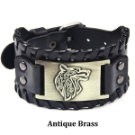 Retro Vintažinis Odinis Apyrankė Vyrams Sagties Vilko Apyrankės Pankroko Rankogalių Apyrankė Apyrankė Vyrams Papuo&scaron;alai Pulseras Hombre Pulseira Masculina MIT