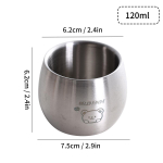 120ML Kavos Puodelis 304 Nerūdijančio Plieno Vandens Puodelis Patvarus Arbatos Alaus Puodelis Vaikams Sustorintas Apsaugantis nuo Nusiplikymo Mielas Geriamasis Puodelis