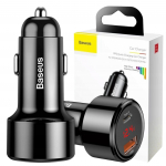 Automobilinis įkroviklis Baseus Magic Usb + Usb-C Qc 4.0 Pd 45W (Juoda)