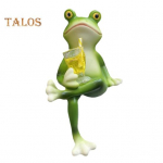 Miniatiūrinė varlės figūrėlė, vazono dekoracija, dervos varlės figūrėlė, gėlių vazono apkabintojas, sodo dekoras, varlės statula vazono kra&scaron;tui D