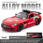1:24 mastelio AMG saugos automobilis F1 lenktynių saugos automobilis lydinio modelis su &scaron;viesomis, tinkamas lenktynių entuziastams kolekcionuoti, vaikų ir berniukų dovanos raudona
