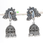 Natural Indian Look Jhumki Gemstone Silver Tribal Bali Earring 1.89 q8k89