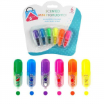 Pack de 6 Mini Surligneurs Parfum&eacute;s Couleurs Assorties Format Compact