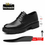 Nauji prabangūs vyri&scaron;ki Brogues odiniai pakylantys batai Vyro ūgio didinimo vidpadis 8cm/10cm Juodi formalūs verslo vestuvių darbo vyri&scaron;ki batai 39 black