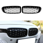 Juodos ir chromuotos deimantinės priekinės vir&scaron;utinės grotelės BMW 4 serijos F32 F33 F36 F82 14-18