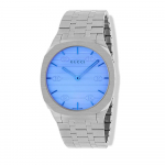 Gucci YA163408 25H 38mm Vaivoryk&scaron;tės mėlynumo laikrodis 38 sidabras