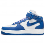 Nike Air Force 1 07 Mid Karali&scaron;kai mėlyni Lėlės moteri&scaron;ki sportbačiai Balti Buriniai DX3721-100 37.5