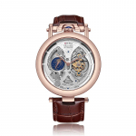 Z2032 Vyri&scaron;kas 49mm Skeletinis Tourbillon Vandeniui atsparus Automatinis laikrodis su permatomu galiniu dangteliu.