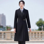 Elegant Korean Style Mid-Length Wool Blend Coat 4XL