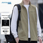 JEANSWEST Men's Casual Multi-Pocket Workwear Vest 4XL