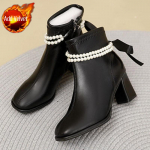 Moteri&scaron;ki trumpikės su kulnu, kvadratiniu pir&scaron;tu, odiniai ankle boots, rudens/žiemos, dizainerių, prabangūs, naujiena, pra&scaron;matnūs ir eleganti&scaron;ki, moteri&scaron;ki ankle boots 35