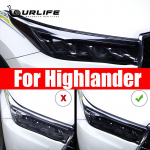 Skirtas Toyota Highlander 2018 automobilių prekėms, juodos plėvelės automobilių stiliaus priekinių žibintų apsauginės plėvelės nuo įbrėžimų lipdukas 2pcs