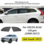 LINNUNU For VOLVO XC60 2008-2017-2025 Magenetic Car Sunshade Windshield Curtain Side Window Sun Shade UV Protection accessories 2th Side Small-2PCS
