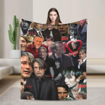 Mads Mikkelsen Antklodė Kelioninė Biuro Flanelinė Lovos Patalynė Apklotai Sofai Lovai Super Mink&scaron;tas Dizainas Kokybi&scaron;kas Lovos Užtiesalas Gimtadienio Dovana 30x40in black