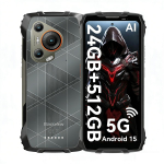 Blackview BL7000 5G 8GB 256GB Android 15 Patvarus i&scaron;manusis telefonas 6,78 colio 120HZ Mobilus telefonas 7500mAh with a charging base juoda