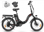 Samebike 2026 CY20 sulankstomas elektrinis dviratis, 36V 12Ah nuimamas akumuliatorius, 20 colių, lauko elektrinis dviratis. juoda