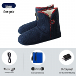 Įkraunami elektriniai &scaron;ildomi sniego batai moterims - &Scaron;ilti medvilniniai batai su &scaron;ildomais vidpadžiais L (Fits 40-41) black
