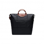 Longchamp Le Pliage Trumpa rankena Sulankstoma medžiaginė nailoninė petinė rankinė-tote Didelės moteri&scaron;kos rankinės Juoda 1911089001 Black