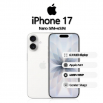 Apple iPhone 17 i&scaron;manusis telefonas palaiko Nano-SIM+eSIM, naujas ir neaktyvuotas 256GB balta