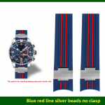 Natūralaus kaučiuko laikrodžio apyrankė 22 mm lenkta Ulysse Nardin 263-10-3/93 263 DIVER Silikoninė apyrankė Sulankstoma sagtelė Vandeniui atsparūs apyrankės 22mm for 44mm Dial