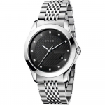 Gucci YA126405 G-Timeless Juodas ciferblatas Vyri&scaron;kas laikrodis 38mm sidabras