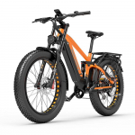 Apsilankiau Silvertip8 26 colių visureigio pilnai amortizuojančiame elektriniame dviratyje, 52V 1000W variklis, maksimalus pedalų pagalbos nuotolis iki 150 km. oranžinė