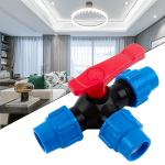 PE Vamzdis 3 Krypčių Rutulinis Ventilis Auk&scaron;tos kokybės PE Vamzdžių Jungtis 20mm 25mm 32mm 40mm 50mm Jungtis Žarna Profesionalūs Vandens Srauto Sprendimai 20mm