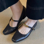Mary Jane Bateliai Moteri&scaron;ki Natūrali Oda Naujo Stiliaus Prabangūs Baleto Bateliai Moterims Kvadratinė Nosytė Plok&scaron;ti Karvės Oda Moteri&scaron;ki Bateliai Zapatos Mujer 35
