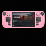 Apsauginis dėklas žaidimų delnukui Steam Deck OLED, neslystantis ir patogus, visapusi&scaron;kas silikoninis mink&scaron;tas dėklas Only Protective Case rožinė