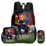 Kuprinė 3 vnt. rinkinys M-Mbappe Mokyklinė kuprinė Futbolo žvaigždė Pečių krep&scaron;ys Pie&scaron;tukinės krep&scaron;iai vaikas Mochila Sportinė kuprinė Vaikams Dovana Rucksack black