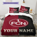 Vardas Individualus 1.FC N&uuml;rnberg Logotipo Ra&scaron;tas Lovos Patalynės Komplektas Antklodės Užvalkalas Pagalvės Užvalkalas Namų Dekoras Dovana (1 * antklodės užvalkalas + 2 * pagalvės užvalkalai, be &scaron;erdies) 155x200cm