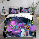 Madingas animacinis MrBeast Lab patalynės komplektas Viengulio, dvigulio, pilno dydžio, karalienės, karaliaus dydžio lovos komplektas Vaikų miegamojo antklodės užvalkalų rinkiniai Paklodžių rinkinys EU Single(135x200cm)