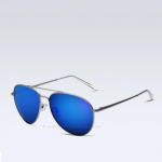 VEITHDIA Unisex madingi akiniai nuo saulės poliarizuoti veidrodiniai akiniai nuo saulės moteri&scaron;ki akiniai vyrams / moterims 2736 mėlyna/sidabras