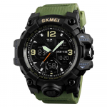 SKMEI 1155B Quartz Digital elektroninis vyri&scaron;kas laisvalaikio madingas laikrodis lauke armijos žalia spalva