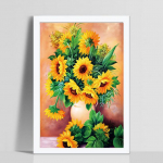 Deimantinės mozaikos gėlių amatai pilnas apvalus Kalnų kri&scaron;tolinio akmens rinkinys Deimantinis dažymas kryželiu saulėgrąžų namų dekoras 30*40 cm full round