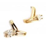 Les Tr&eacute;sors De Lily [B9438] - Boucles Plaqu&eacute; Or 'Epis' Blanc auksas