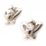Les Tr&eacute;sors De Lily [D0751] - Boucles Argent 'C&acirc;lin' Blanc balta