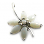 Les Tr&eacute;sors De Lily [G8680] - Pendentif Argent 'D&eacute;esse Opale' blanc argent&eacute; (rhodi&eacute;) - 15x22 mm