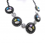 NOA [H9050] - Collier Cr&eacute;ateur 'Carmen' bleu vert violet