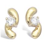 Les Tr&eacute;sors De Lily [L1838] - Boucles Plaqu&eacute; Or 'C&acirc;lin' Blanc dor&eacute; - 11x4 mm auksas