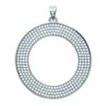 Les Tr&eacute;sors De Lily [L3930] - Pendentif Argent 'Sissi' blanc argent&eacute; (rhodi&eacute;) - 33 mm