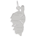Les Tr&eacute;sors De Lily [Q2918] - Pendentif Argent 'Corsica' argent&eacute; - 25x12 mm (Corse (rhodi&eacute;))