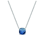 Les Tr&eacute;sors De Lily [Q4571] - Collier argent 'Sissi' bleu argent&eacute; (rhodi&eacute;) - 8 mm
