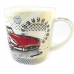 Les Tr&eacute;sors De Lily [P0255] - Mug porcelaine 'Vintage Cars' beige multicolore (+boite m&eacute;tal) raudona
